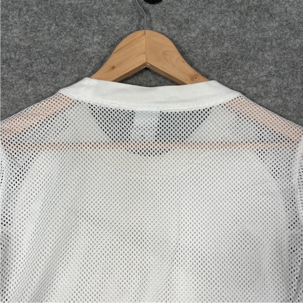 NIKE T Shirt Size Small Womens White Center Swoosh Mesh Crop Breathable Top - Picture 7 of 10
